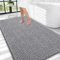 OLANLY Thick Large Bathroom Rugs 44x32, Extra Soft Absorbent Chenille Bath Rugs, Rubber Backing, Machine Wash Dry, Bath Mats for Bathroom Floor, Tub and Shower, Home Decor Accessories, Grey