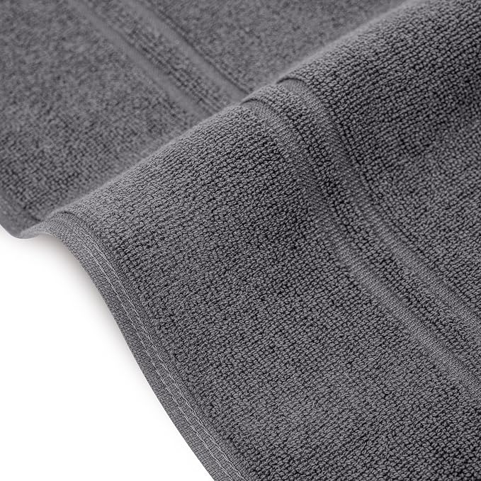 Tens Towels Pack of 2 Bath Mats 100% Cotton, 20 x 32 Inches, Super Absorbent, Hotel Quality Premium Floor Towels, Luxurious, Soft & Quick Dry, Not a Bathroom Rug, Dark Grey