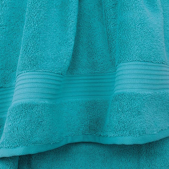 Cotton Paradise 100% Cotton Turkish Towel Set, Soft Absorbent Quick Dry, 4 Piece Hand Towel Set, Ocean Aqua