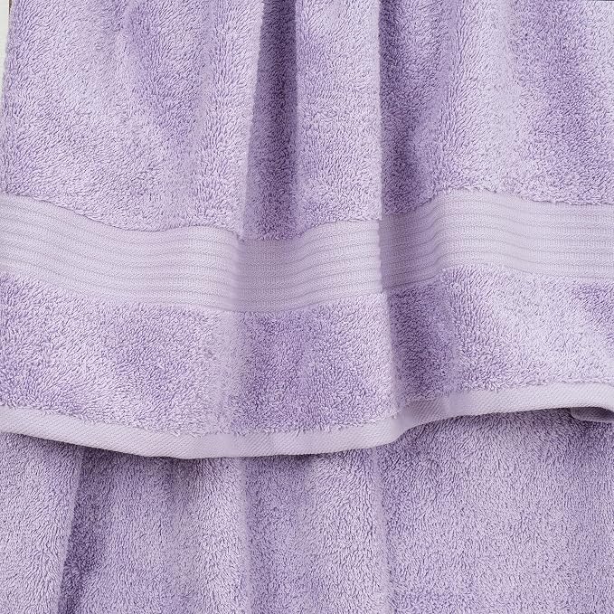 Cotton Paradise 100% Cotton Turkish Towel Set, Soft Absorbent Quick Dry, 4 Piece Bath Towel Set, Lilac