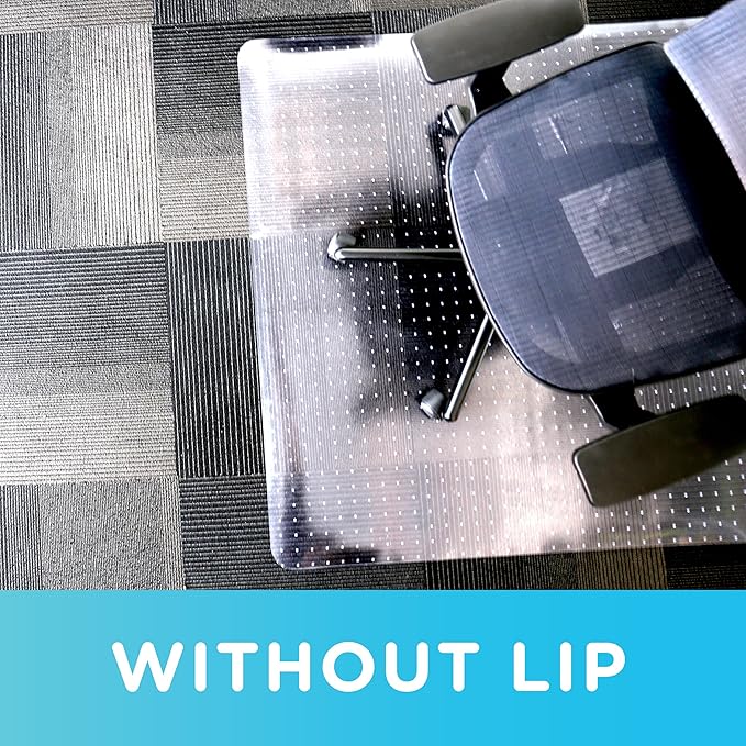 Dimex Office Chair Mat for Low‑Pile Carpet – 46" x 60" Clear Desk Floor Protector with Lip, Smooth Glide PVC