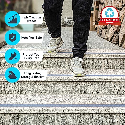 Lifegrip Anti Slip Traction Tape, 2 Inch x 60 Foot - Best Grip, Friction, Abrasive Adhesive for Stairs, Tread Step, Indoor, Outdoor, Grey (2" X 60')