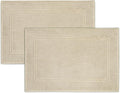 Tens Towels Pack of 2 Bath Mats 100% Cotton, 20 x 32 Inches, Super Absorbent, Hotel Quality Premium Floor Towels, Luxurious, Soft & Quick Dry, Not a Bathroom Rug, Beige