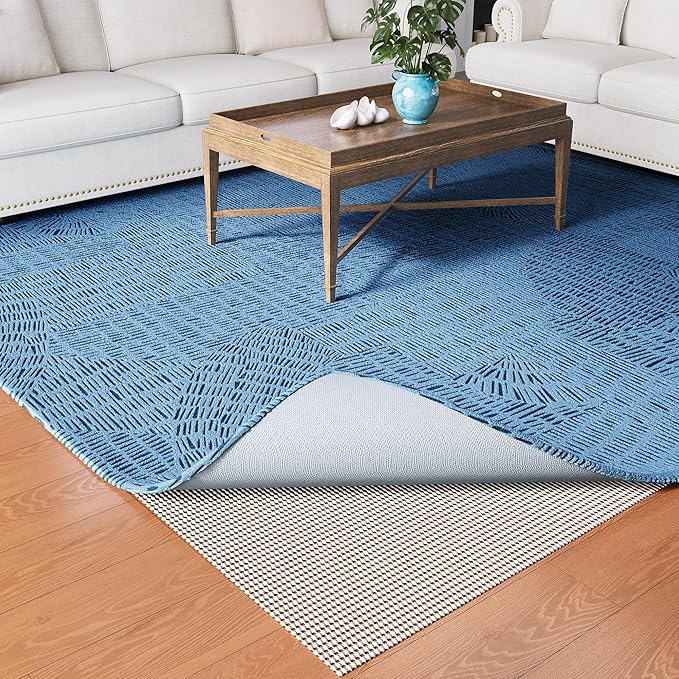 Jorvila Non-Slip Rug Pad Gripper 6x9 Feet, Anti Skid Mat for Under Area Rugs, Keeps Rugs in Position and Safe, Thick Cushioned Carpet Pad for Hardwood Floors Protection