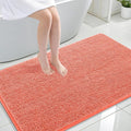 OLANLY Large Bathroom Rugs 44x32, Extra Soft Absorbent Chenille Bath Rugs, Rubber Backing Quick Dry, Machine Washable Bath Mats for Bathroom Floor, Tub and Shower, Home Decor Accessories, Coral