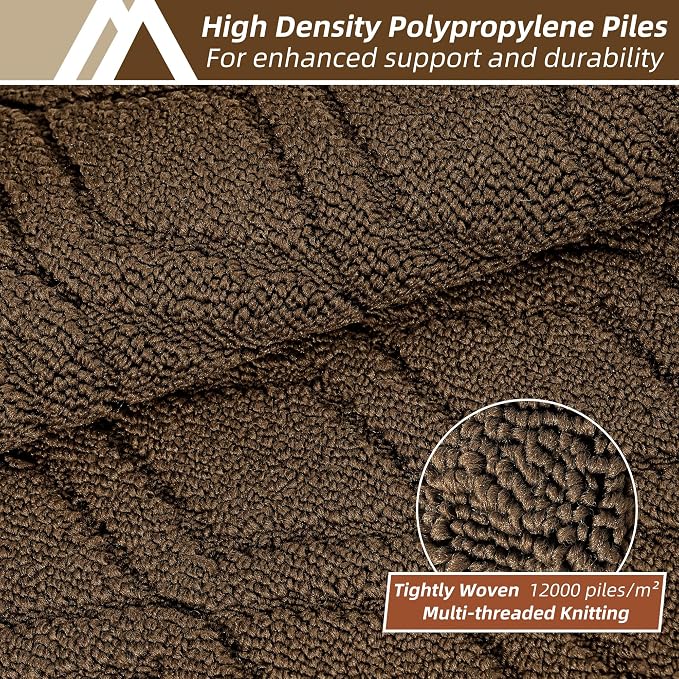 COSY HOMEER 60x24Inch/35X24Inch Kitchen Rugs Sets Non-Slip Washable Kitchen Mats for Floor Polypropylene Absorbent Kitchen Runner for Kitchen Sink Hallway Entryway(Brown)