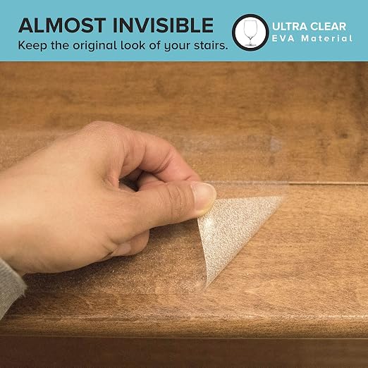 LifeGrip Stair Treads Non-Slip (12-Pack), 2" X 12", Anti Slip Transparent Stair Treads Tape for Indoor Wooden Step, Pre-Cut Strips, Rounded Corners - Right Size and Ready to Use for Easy Application