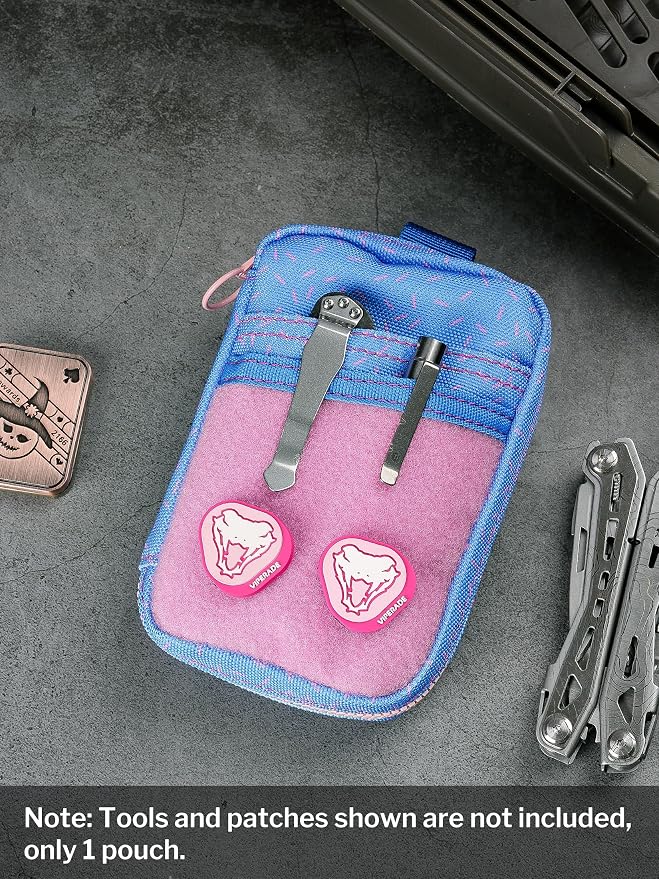 VIPERADE VE26 EDC Pouch Organizer with 11 Compartments, Small Tool Pouch with DIY Patches Area, EDC Pocket Organizer for Mutitools