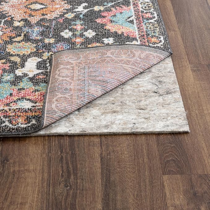 Mohawk Home Non Slip Rug Pad 8' Square - 1/2" Thick Felt + Latex Rubber Gripper - Dual Surface Cushion for Hardwood, Carpet, Tile Floors, Made in USA